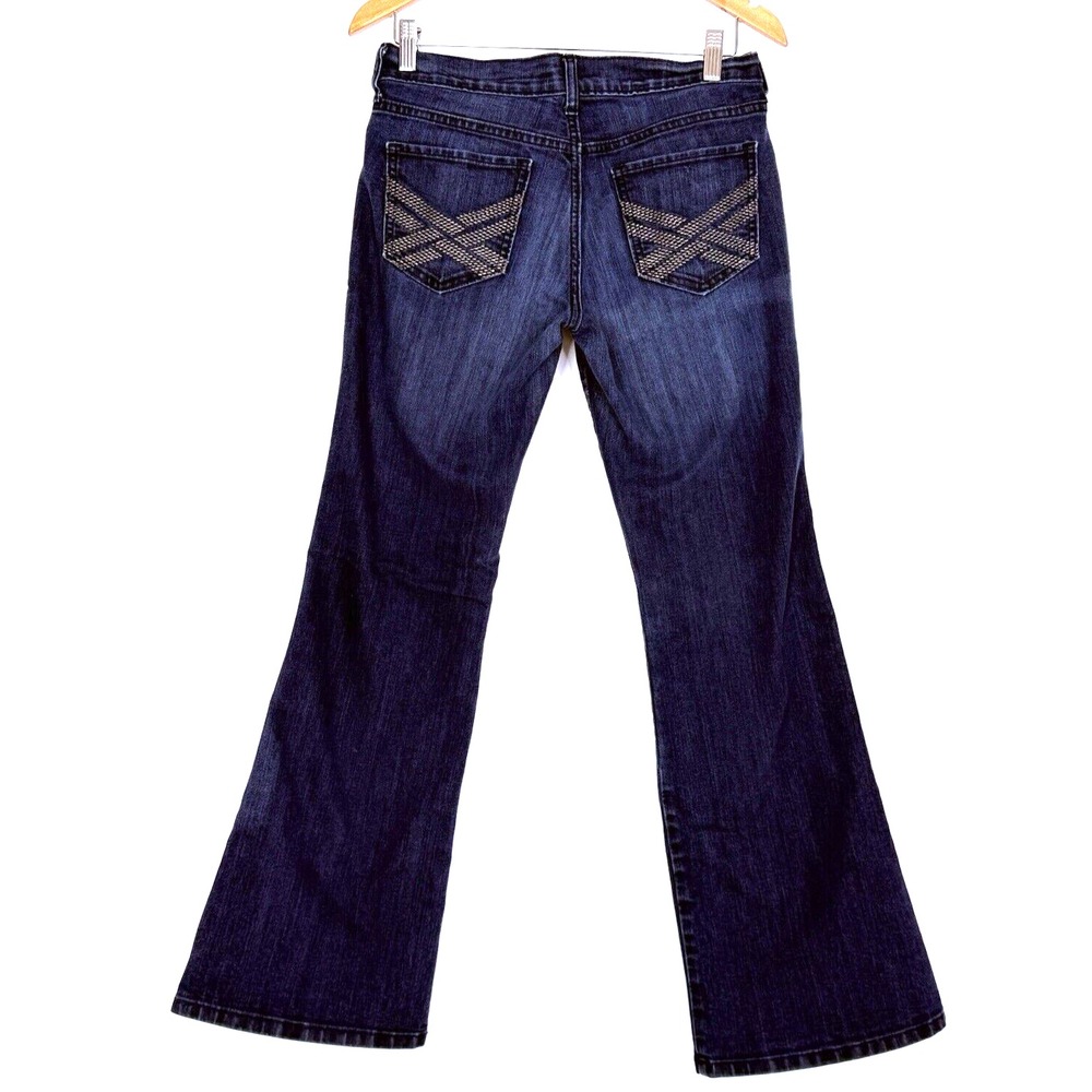 Old Navy The Diva Bootcut Jeans Womens 6 Blue Embroidered Low Rise Y2K Denim